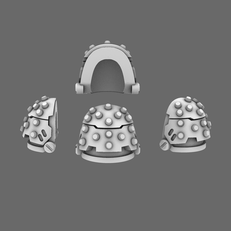 Space Knights V5 Defiant Studded Shoulder Pads Type D X 10 - Only-Games
