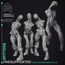 Spitters - 3 Models - Quiet Mountains -  PRESUPPORTED - Illustrated and Stats - 32mm scale