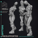Spitters - 3 Models - Quiet Mountains -  PRESUPPORTED - Illustrated and Stats - 32mm scale