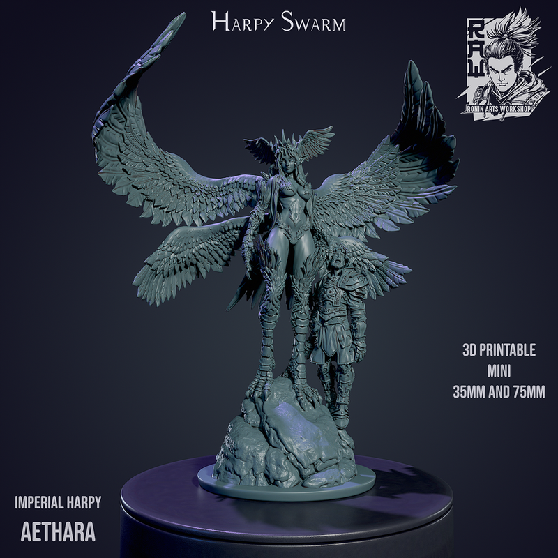 Aethara - Giant Imperial Harpy - STL only - Only-Games