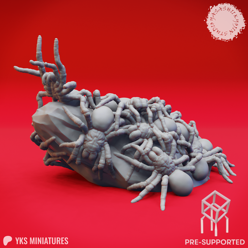Swarm of Spiders - Tabletop Miniature (Pre-Supported) - Only-Games