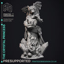 Princess of the Crystals - Geckold Royality - PRESUPPORTED - Illustrated and Stats - 32mm scale