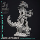 Princess of the Crystals - Geckold Royality - PRESUPPORTED - Illustrated and Stats - 32mm scale