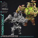 Thorn Gorilla - Elemental Creature -  PRESUPPORTED - Illustrated and Stats - 32mm scale