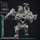 Thorn Gorilla - Elemental Creature -  PRESUPPORTED - Illustrated and Stats - 32mm scale