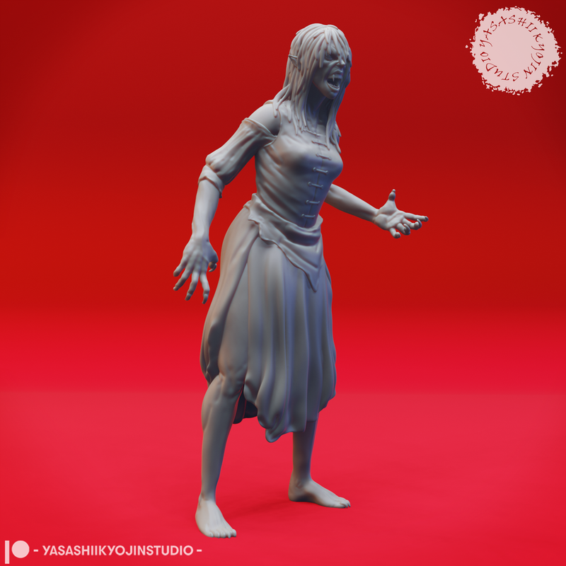 Vampire Spawn - Alert - Tabletop Miniature (Pre-Supported)