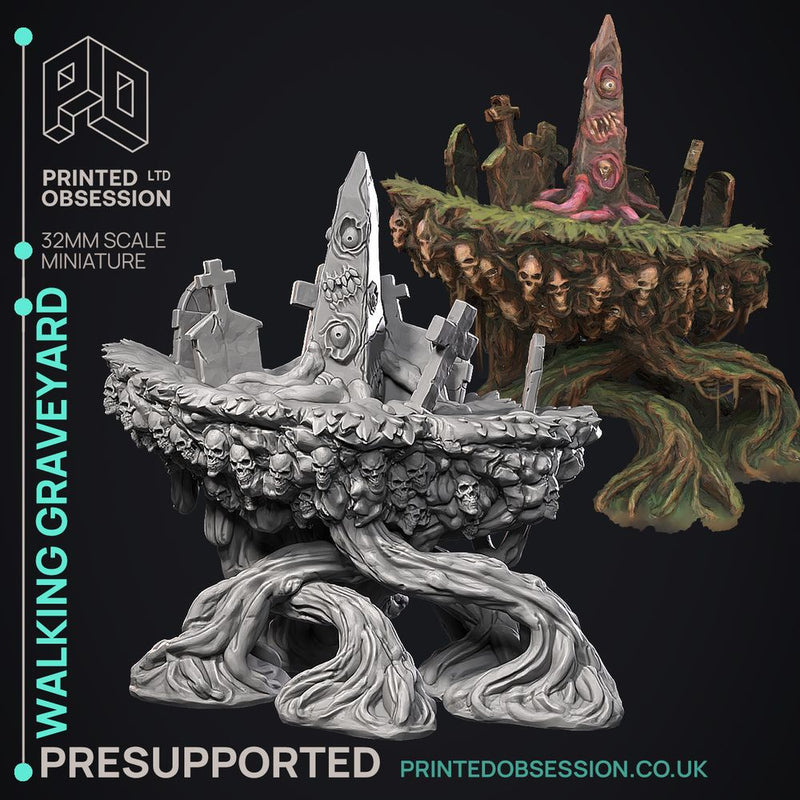 Walking Graveyard - Undead Monster -  PRESUPPORTED - Illustrated and Stats - 32mm scale