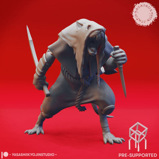 Wererat - Machete - Tabletop Miniatures (Pre-Supported) - Only-Games