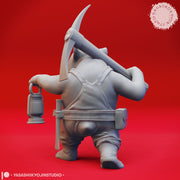 Wombat-folk Miner - Tabletop Miniature (Pre-Supported) - Only-Games