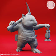 Wombat-folk Miner - Tabletop Miniature (Pre-Supported) - Only-Games
