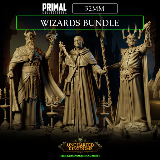 3 miniatures - 32mm - Wizards Bundle - Uncharted Kingdoms - Only-Games