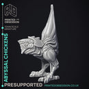 Abyssal Chickens - 3 Models -  Small Creatures - Pre Supported - D&D