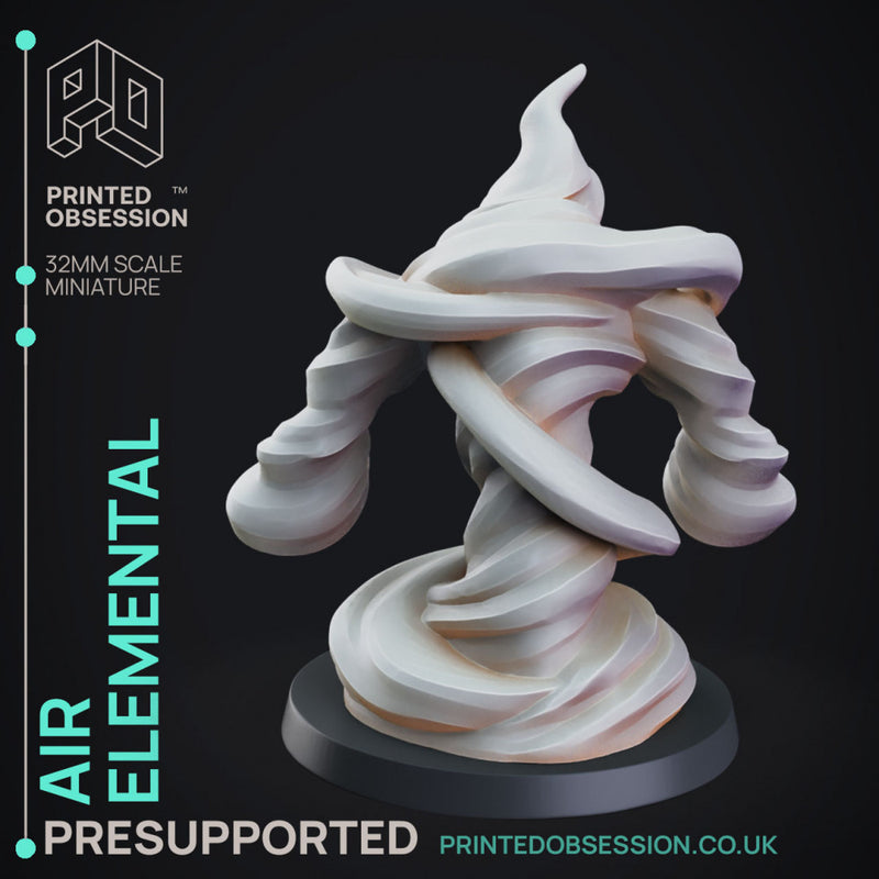 Air Elemental - DND Miniature - PRESUPPORTED - 32mm Scale - Only-Games