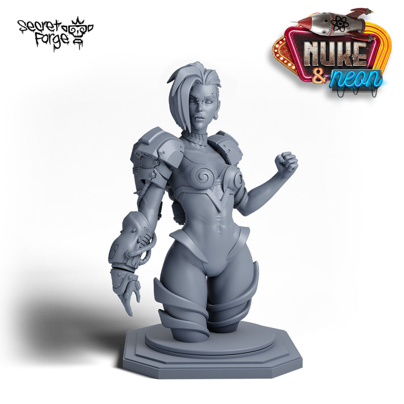 [Neon Bust Pack] Nuke and Neon retro sci-fi and cyberpunk pinup 75mm and 120mm scales