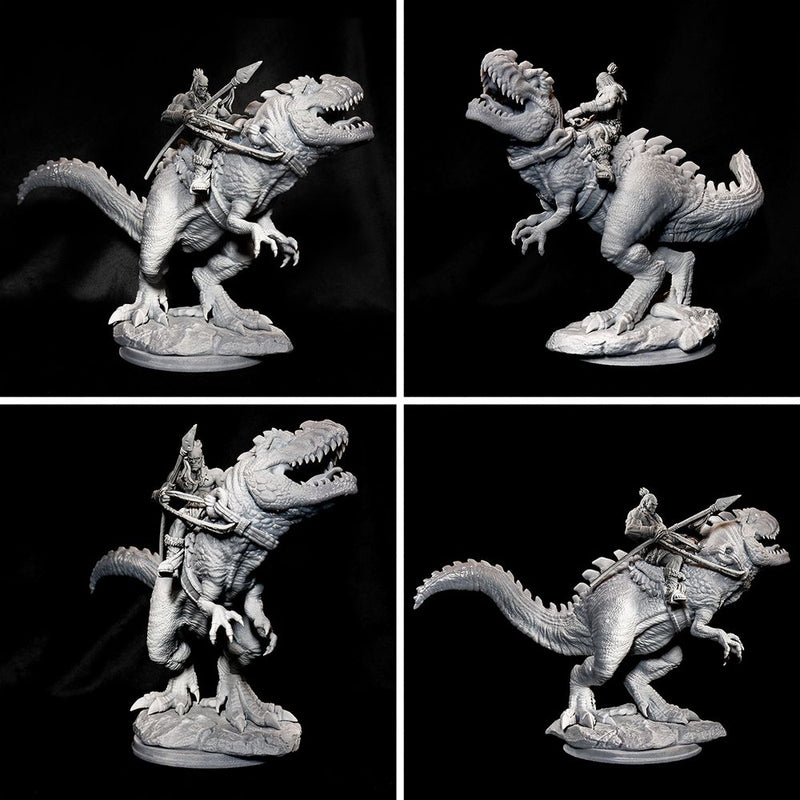 Anbassa and Banemaw - Barbarian riding a Giganotosaurus - 35mm