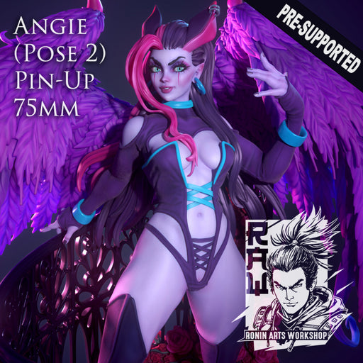 Angie Pin Up (Pose 2) 75mm Pre-Supported - STL only - Only-Games