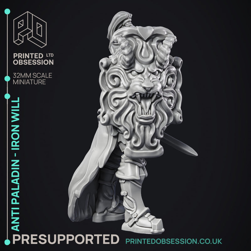Anti Paladin - Iron Will - PRESUPPORTED - Hell Hath No Fury - Scale 32mm - Only-Games