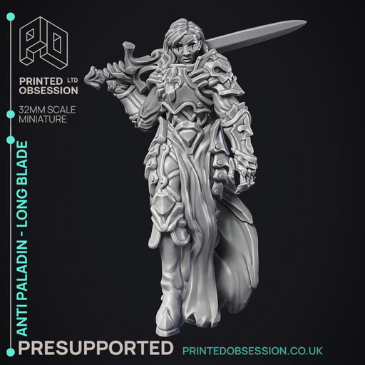 Anti Paladin - Long Blade - PRESUPPORTED - Hell Hath No Fury - 32mm scale - Only-Games