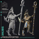 Anubis - God Of Death - Court of Anubis -  PRESUPPORTED - Illustrated and Stats - 32mm scale