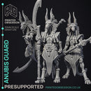 Anubis Guard - 3 Models - Court of Anubis -  PRESUPPORTED - Illustrated and Stats - 32mm scale