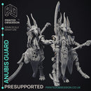 Anubis Guard - 3 Models - Court of Anubis -  PRESUPPORTED - Illustrated and Stats - 32mm scale