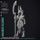 Anubis Guard - 3 Models - Court of Anubis -  PRESUPPORTED - Illustrated and Stats - 32mm scale