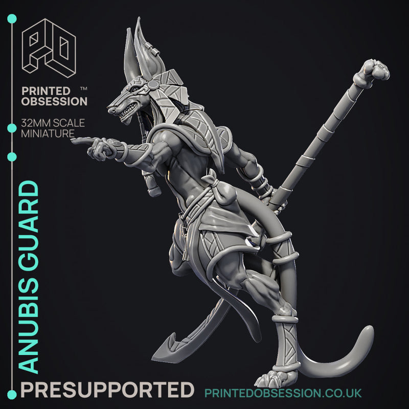 Anubis Guard - 3 Models - Court of Anubis -  PRESUPPORTED - Illustrated and Stats - 32mm scale - Only-Games