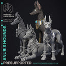 Anubis Hounds - 3 Models - Court of Anubis - PRESUPPORTED - Illustrated and Stats - 32mm scale - Only-Games