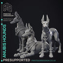 Anubis Hounds - 3 Models - Court of Anubis - PRESUPPORTED - Illustrated and Stats - 32mm scale