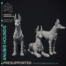 Anubis Hounds - 3 Models - Court of Anubis - PRESUPPORTED - Illustrated and Stats - 32mm scale