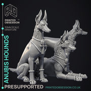 Anubis Hounds - 3 Models - Court of Anubis - PRESUPPORTED - Illustrated and Stats - 32mm scale - Only-Games