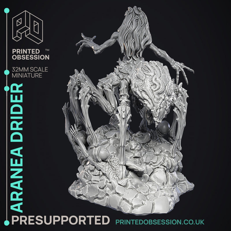 Aranea - Drider Necromancer - Godly Avatars -  PRESUPPORTED - Illustrated and Stats - 32mm scale