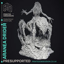 Aranea - Drider Necromancer - Godly Avatars -  PRESUPPORTED - Illustrated and Stats - 32mm scale