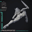 Aranea - Web Walker Drow -  PRESUPPORTED - Illustrated and Stats - 32mm scale