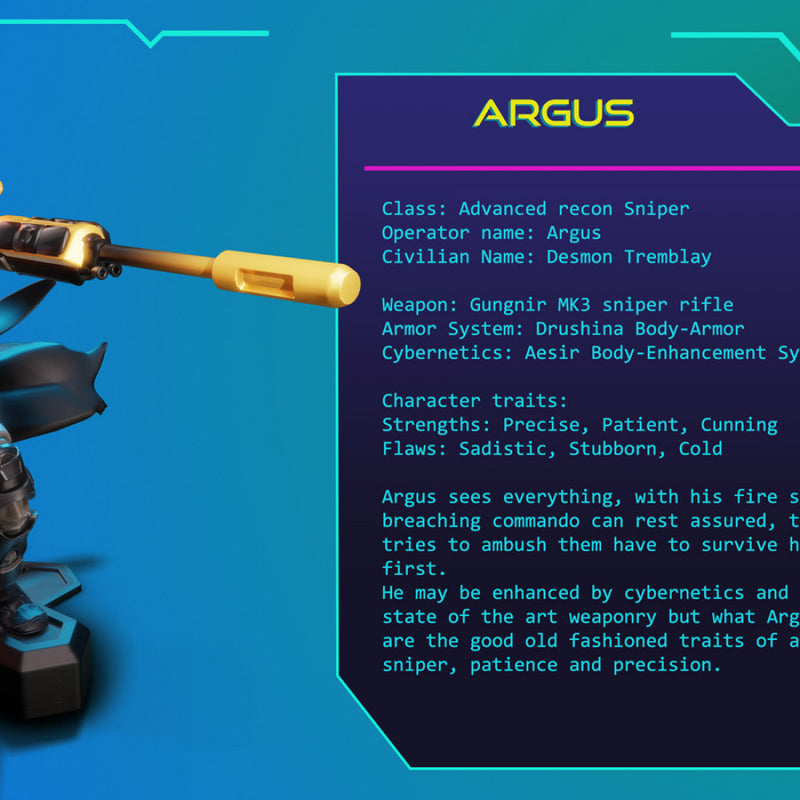 Advanced Recon Sniper "Argus" - Cyberpunk Soldier - STL only - Only-Games