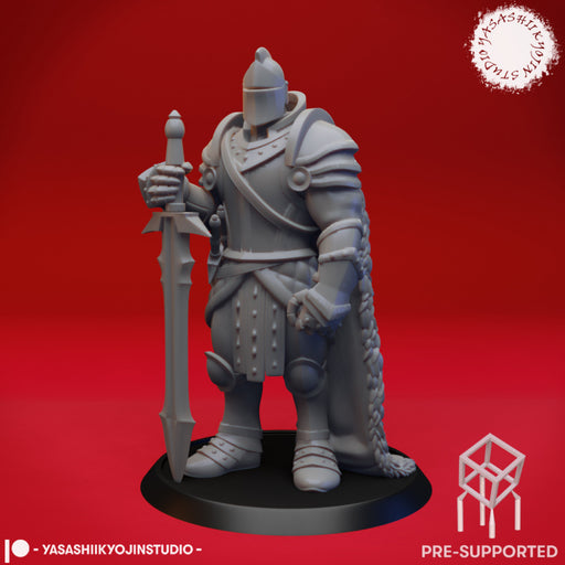 Armored Fighter - Tabletop Miniature (Pre-Supported) - Only-Games