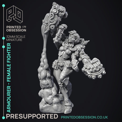 Artificer - Armourer - Female Human - PRESUPPORTED - 32mm Scale - Only-Games