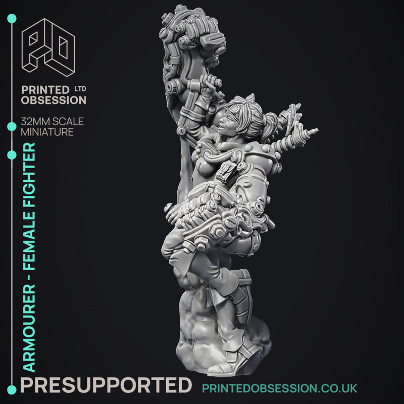 Artificer - Armourer - Female Human - PRESUPPORTED - 32mm Scale