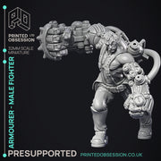 Artificer - Armourer - Male fighter - PRESUPPORTED - 32mm Scale - Only-Games