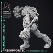 Artificer - Armourer - Male fighter - PRESUPPORTED - 32mm Scale - Only-Games