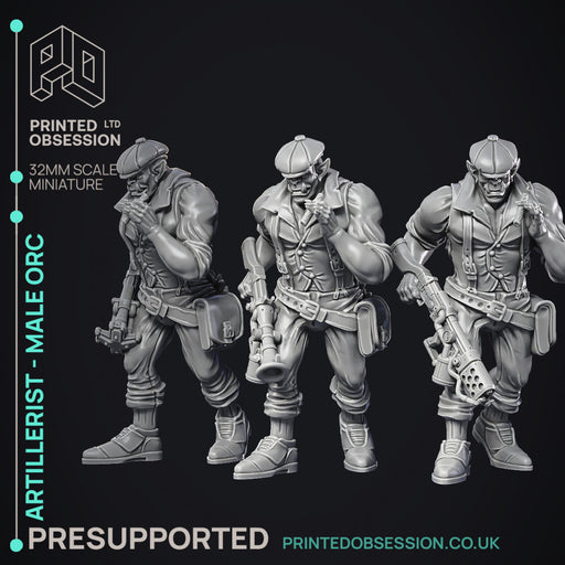 Artificer - Artillerist - Male Orc - PRESUPPORTED - 32mm Scale - Only-Games
