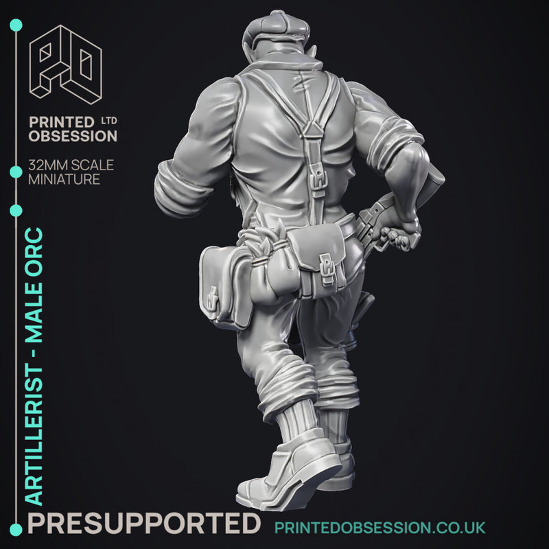 Artificer - Artillerist - Male Orc - PRESUPPORTED - 32mm Scale