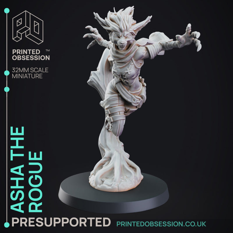 Tabaxi Assassin - Tabaxi Caravan - PRESUPPORTED - 32mm scale.