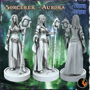 Elf Sorcerer Aurora - Elf Sorcerer Mage Sorcerer - 75mm + 35mm Scale