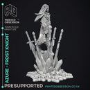 Azure - Frost Knight - Godly Avatars -  PRESUPPORTED - Illustrated and Stats - 32mm scale