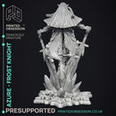 Azure - Frost Knight - Godly Avatars -  PRESUPPORTED - Illustrated and Stats - 32mm scale