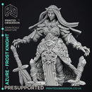 Azure - Frost Knight - Godly Avatars -  PRESUPPORTED - Illustrated and Stats - 32mm scale