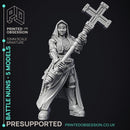 Battle Nuns - 5 Models - PRESUPPORTED - Heaven Hath No Fury - 32 mmm