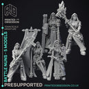 Battle Nuns - 5 Models - PRESUPPORTED - Heaven Hath No Fury - 32 mmm
