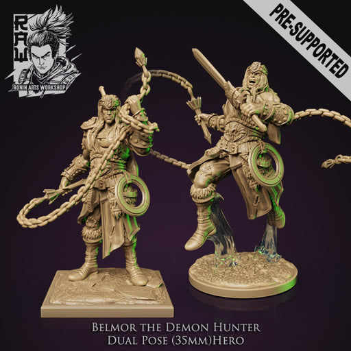 Belmor The Demon Hunter - Idle and Action Pose - STL only - Only-Games
